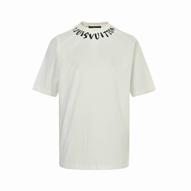 Louis Vuitton 25Ss Neckline Logo Chain Logo Print Short Sleeves Color: Black Whi