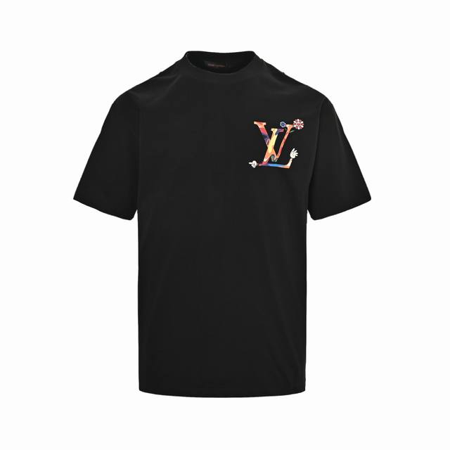 Louis Vuitton 25Ss colorful graffiti logo printed short sleeves DDD. Purchased f