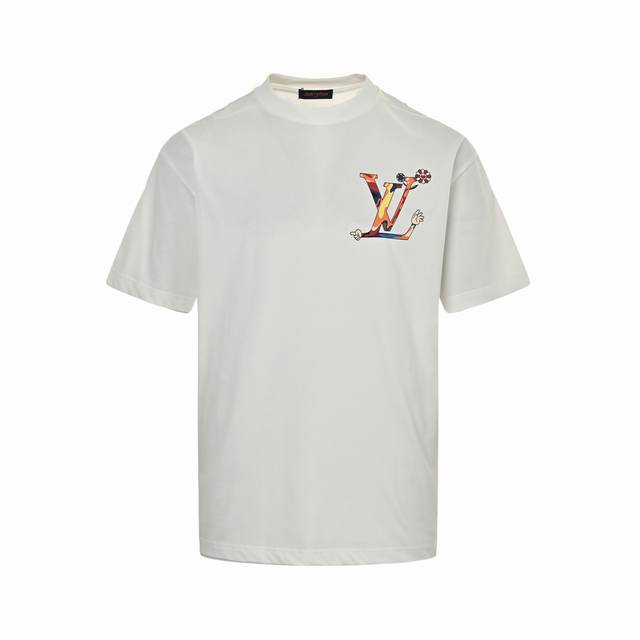 Louis Vuitton 25Ss colorful graffiti logo printed short sleeves DDD. Purchase th