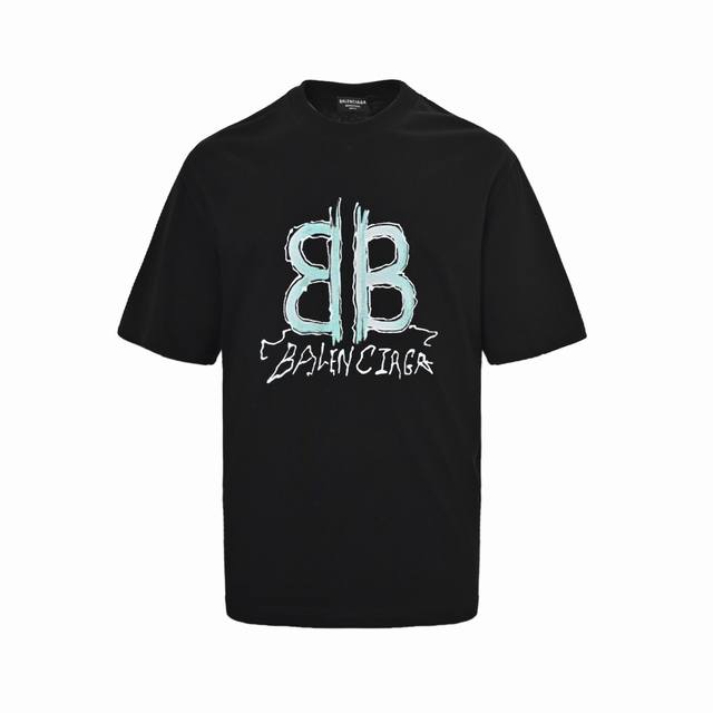 Balenciaga Paris Balenciaga hand-painted letter print short sleeves The fabric i