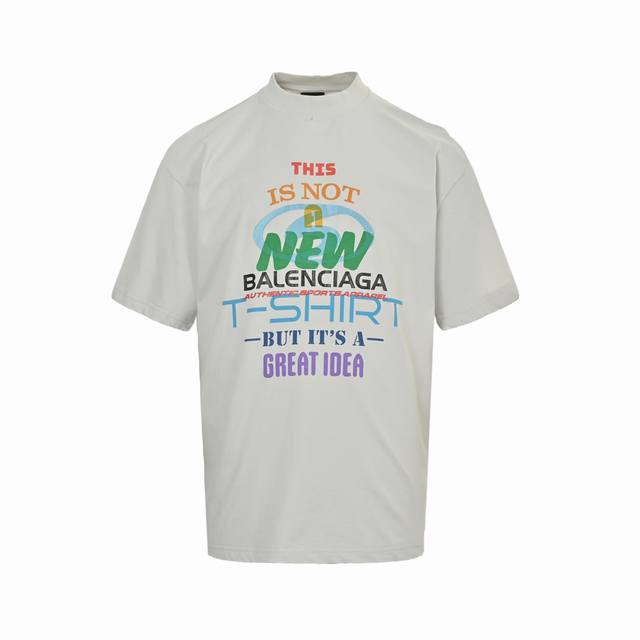 Balenciaga New Idea Printed Round Neck Short Sleeves Made of 24S double yarn vin