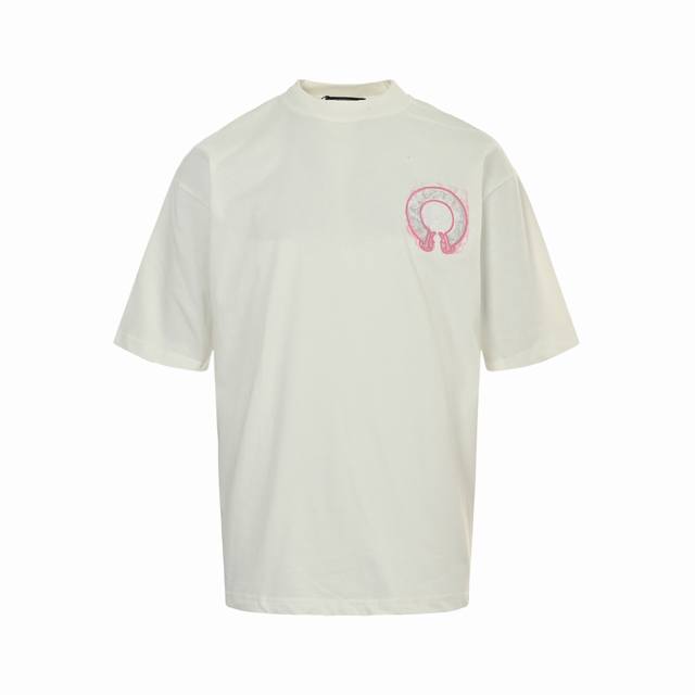 Chrome Hearts 25Ss purple horseshoe embroidered short sleeves Direct-injection i