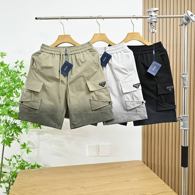 NewPrada 25Ss new workwear functional style gradient color large pocket metal tr
