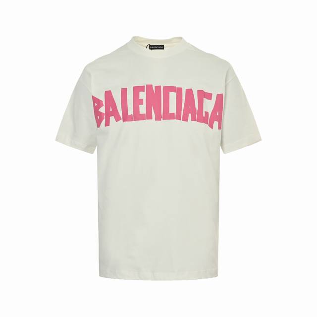 Balenciaga 25Ss Masking tape printed short-sleeves The most popular short-sleeve