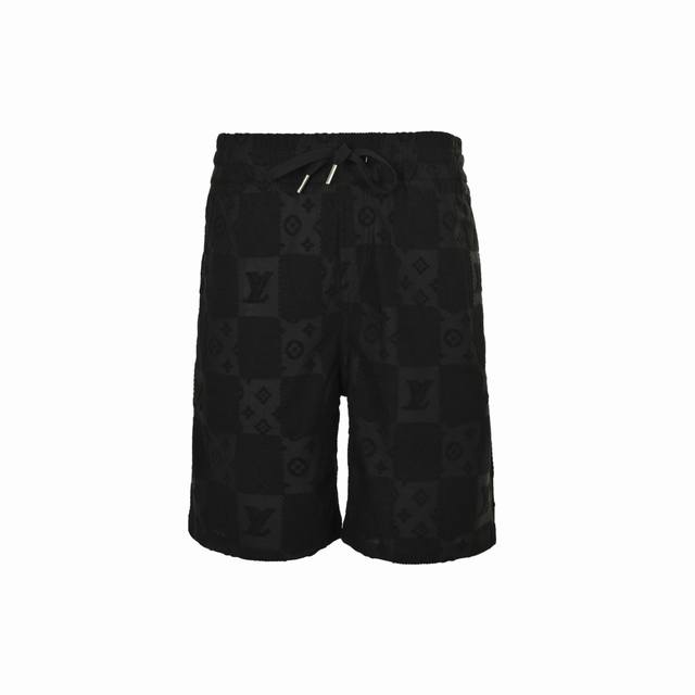 Louis Vuitton 25Ss Dark Checkerboard Towel Jacquard Shorts Full Damier checkerbo