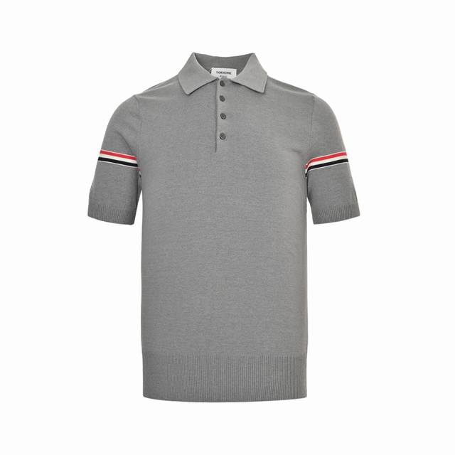 Thom Browne M29 arm ribbon ice silk jacquard Polo short sleeves Selected custom-