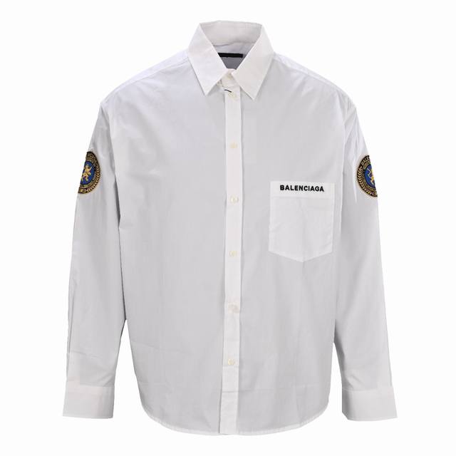 BalenciagaBlcg Armband Embroidered Badge Long Sleeve ShirtCustomized lightweight