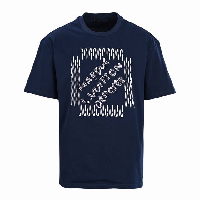 Louis Vuitton Lv tricolor beaded embroidered short-sleeved T-shirt Authentic pro