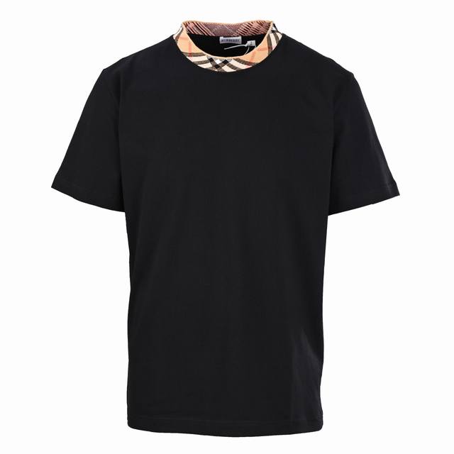 Burberry Bbr Check collar short-sleeved T-shirt The original version uses 60 dou