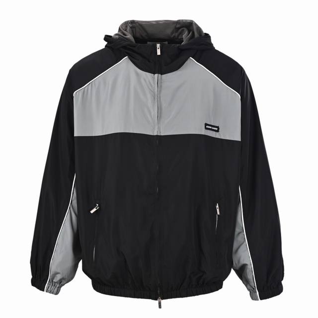 Miu Miu Mm Three-color splicing sports hooded jacket The perfect collision of el
