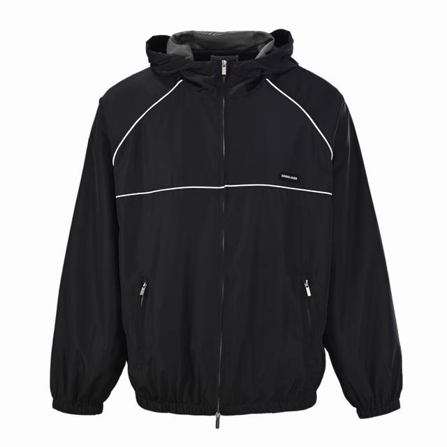 Miu Miu Mm Three-color splicing sports hooded jacket The perfect collision of el