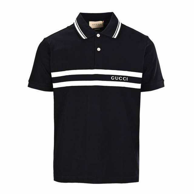 Gucci Gucci short-sleeved polo shirt with horizontal letter logo Original develo