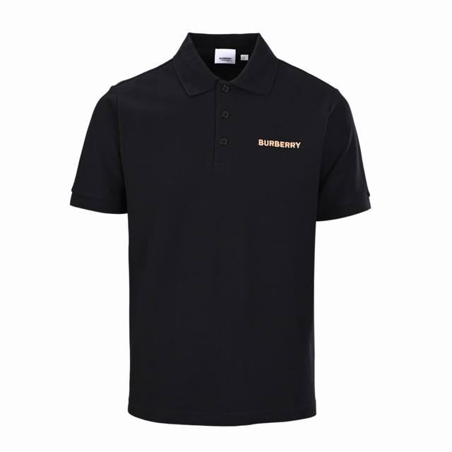 Burberry Bbr Short-sleeved Polo Shirt with Vertical Stripe Access Small Embroide