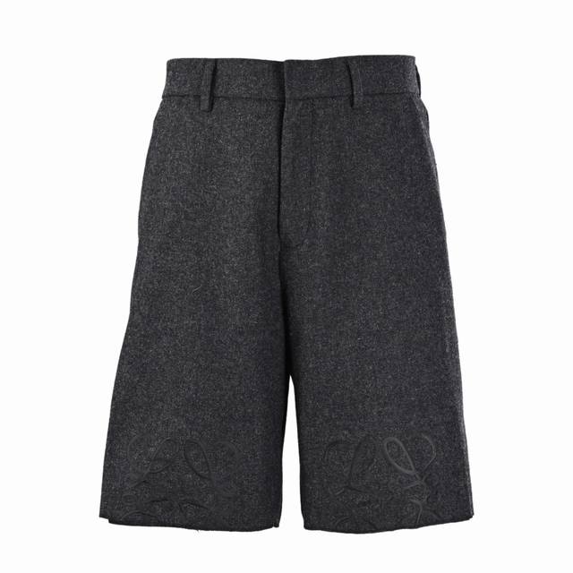 Loewe Anagram Half Embroidered Flannel Shorts Customized Merino wool and cashmer