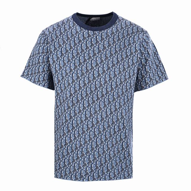 Dior Cd blue full jacquard short-sleeved T-shirt Authentic 13500 purchase, custo