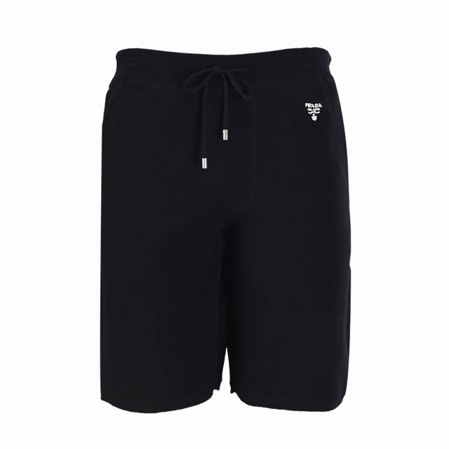 Prada Prada Prd small label embroidered drawstring shorts with back pocket Auth