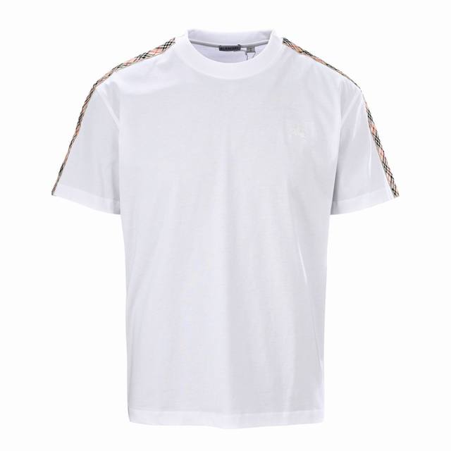 Burberry Bbr Warhorse Embroidered Check Shoulder Short Sleeve T-shirt Original p