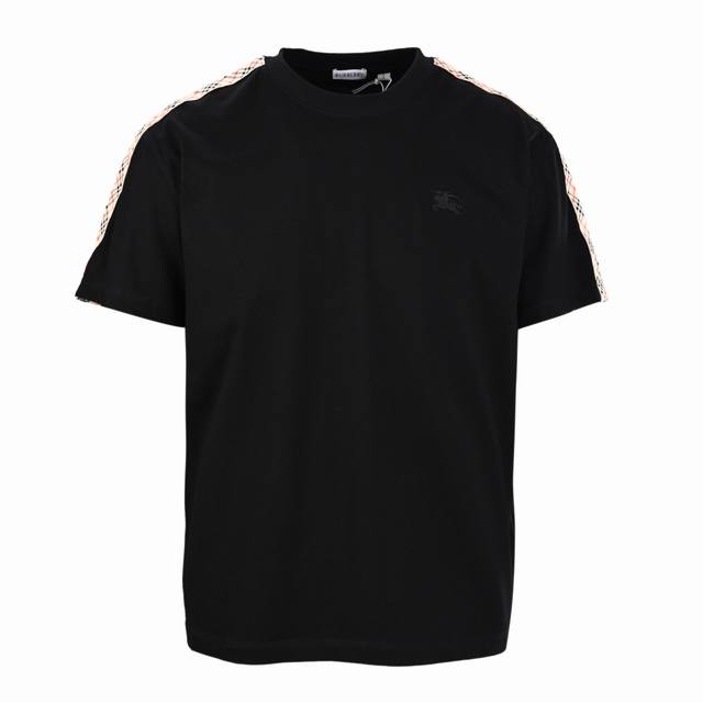 Burberry Bbr Warhorse Embroidered Check Shoulder Short Sleeve T-shirt Original p