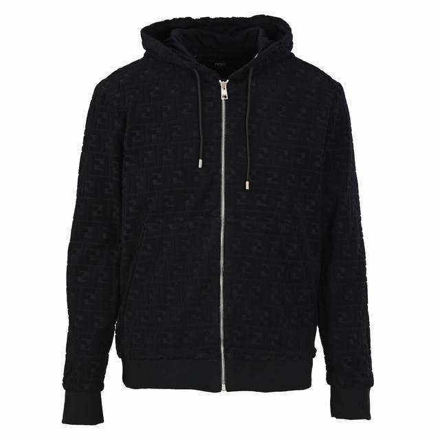Fendi Fendi Fd Flocked Full Print Hooded Zipper Sweatshirt Jacket This sweatshir