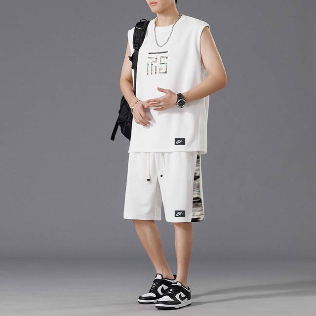 Nike 25Ss new high quality quick-drying short-sleeved shorts suit! Woven label