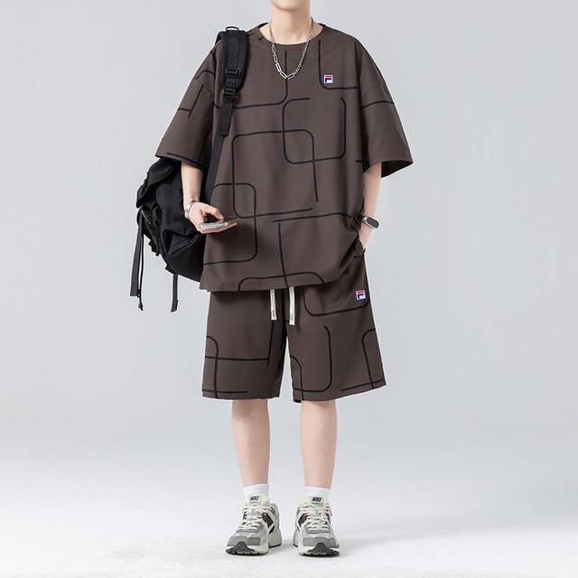 Fila 25Ss new high-quality quick-drying short-sleeved shorts suit! Three-dimensi