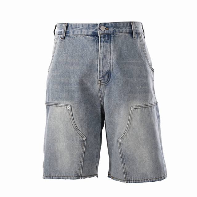 Maison Margiela Mm6 Back Pocket Leather Label Workwear Five-point Denim Shorts I