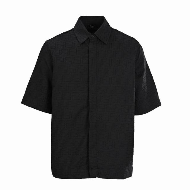Fendi Fendi Fd dark pattern full print full width Ff suit short sleeve shirt Cus
