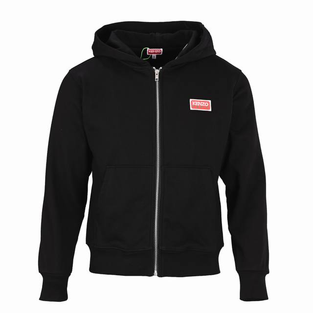 Kenzo Takada Kenzo Kz square letter logo hooded zipper sweatshirt original purch