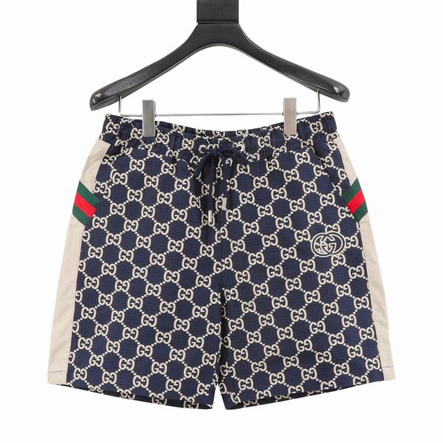Gucci Gucci blue double Gg drawstring elastic waist shorts Classic monogram, fas