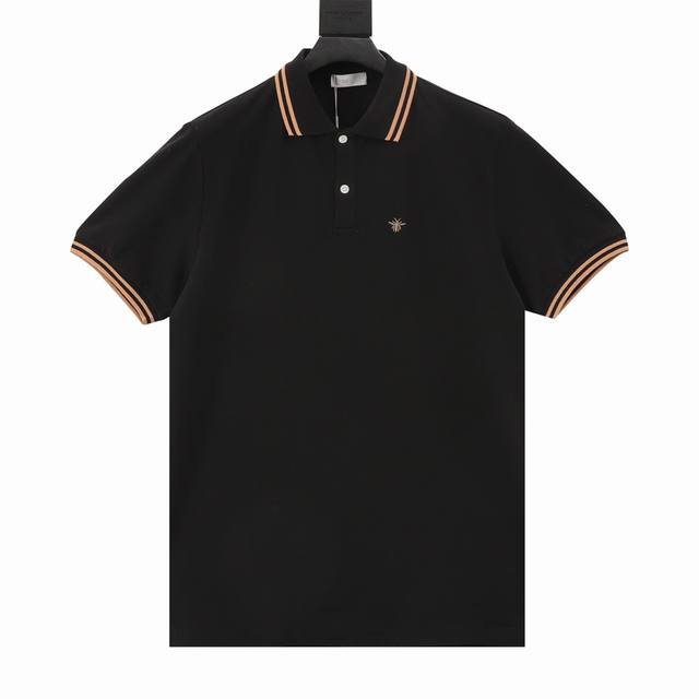 Cd Short-sleeved Polo Shirt with Bee Embroidery Logo Made of cotton pique mesh f