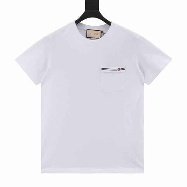 Gucci Gucci 24Ss pocket double G embroidered short sleeves Size:S-Xl DDD