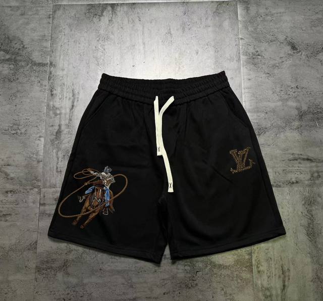 Lv Horse Rider All-match Casual Sports Couple Shorts Fabric uses sports air laye