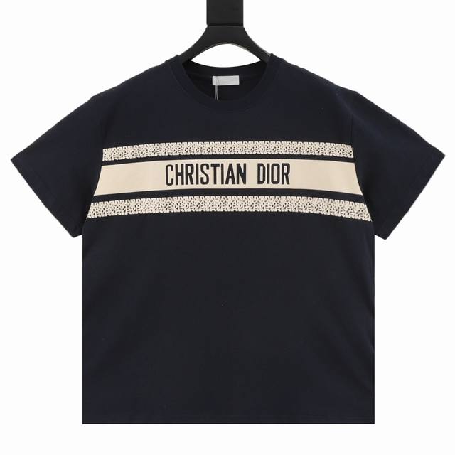 Dior Dior patchwork logo print short-sleeved T-shirt Simple yet refined Os short