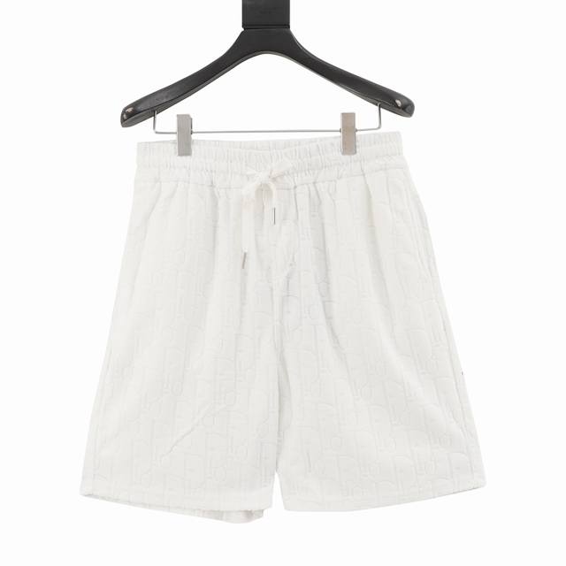 Dior 25Ss dark pattern Cd full print logo jacquard towel shorts 25 new knitted s