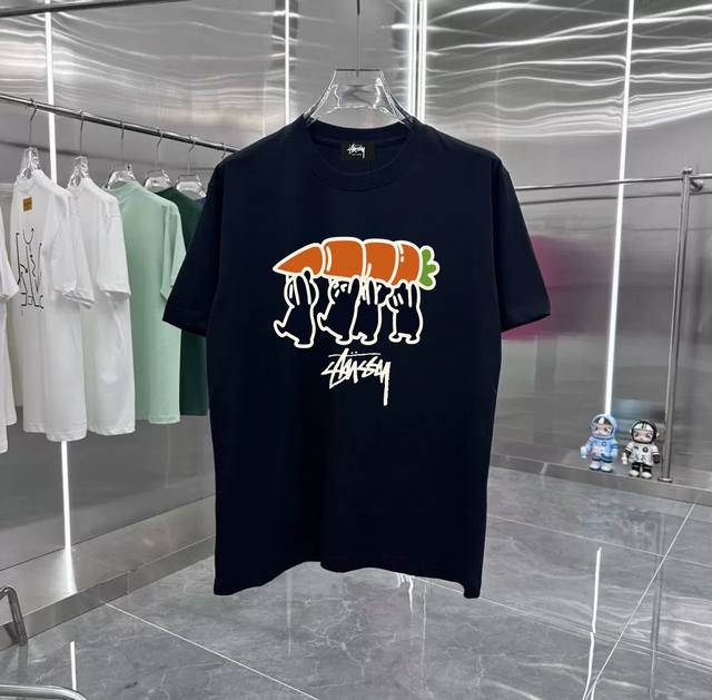 Stusi's carrot series counter retro couple printed short-sleeved T-shirt with dr