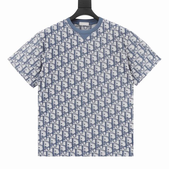 Dior 25Ss full-printed Cd old flower jacquard towel short-sleeved T-shirt was or