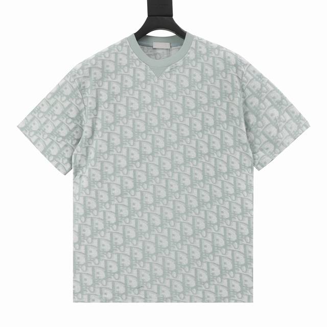 Dior 25Ss full-printed Cd old flower jacquard towel short-sleeved T-shirt was or
