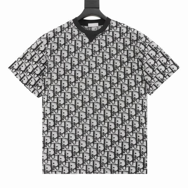 Dior 25Ss full-printed Cd old flower jacquard towel short-sleeved T-shirt was or