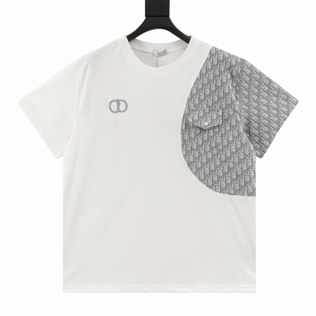 Dior Dior embroidered patchwork round neck short sleeves The new patchwork round