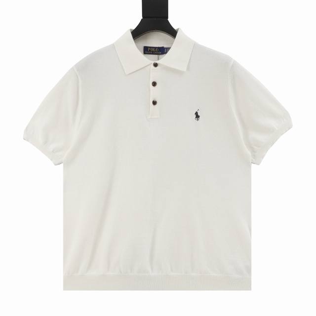 Ralph Lauren knitted pony embroidered lapel short-sleeved Polo shirt Classic cot
