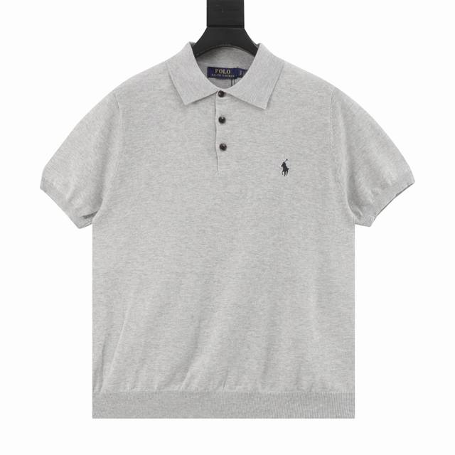 Ralph Lauren knitted pony embroidered lapel short-sleeved Polo shirt Classic cot