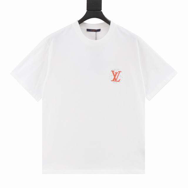 Louis Vuitton 25Ss Earth Letter Logo Embroidered Short Sleeves The fabric is mad