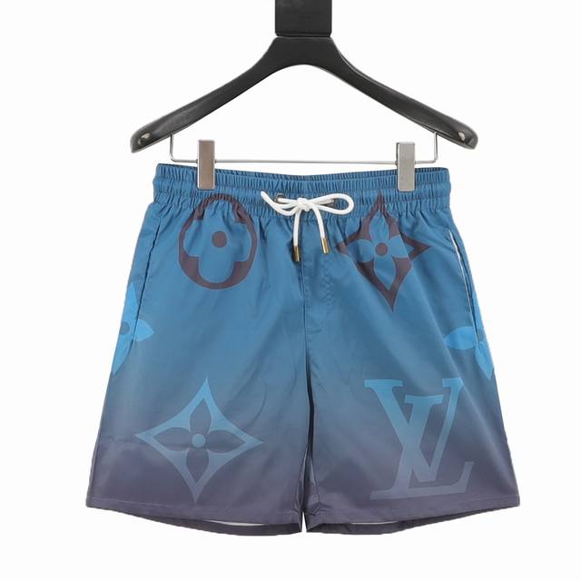 Louis Vuitton Large Print Gradient Shorts A pair of summer shorts, the overall d