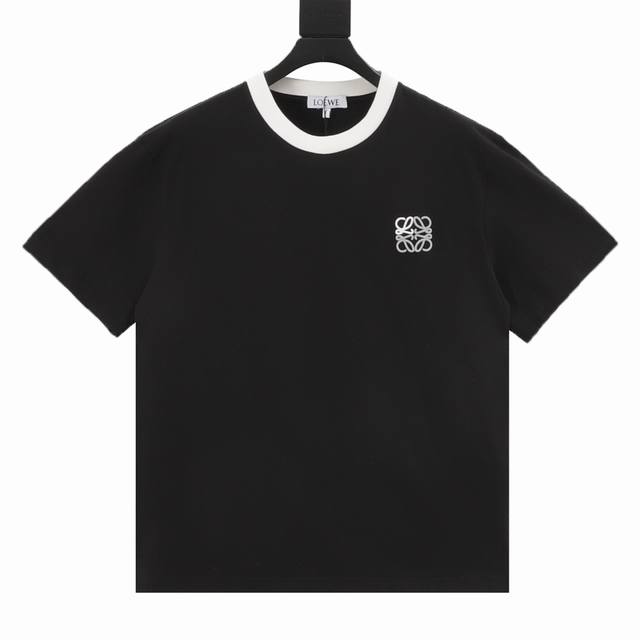 Loewe classic contrast color collar small embroidery short sleeves Size: Xs-Xl D