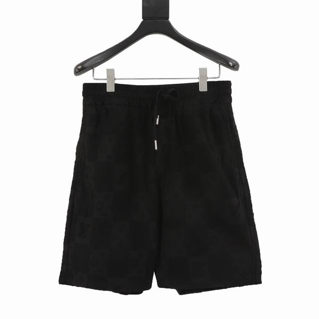 Louis Vuitton Louis Vuitton dark checkerboard logo towel jacquard shorts Full Da