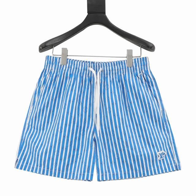 Louis Vuitton Lv blue vertical stripe print beach pants Genuine 7931 purchased a