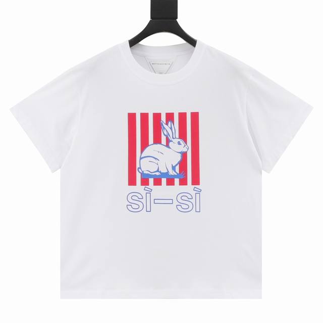 Bottega Veneta Bv 25Ss Rabbit print short sleeves Made of high-weight cotton fab