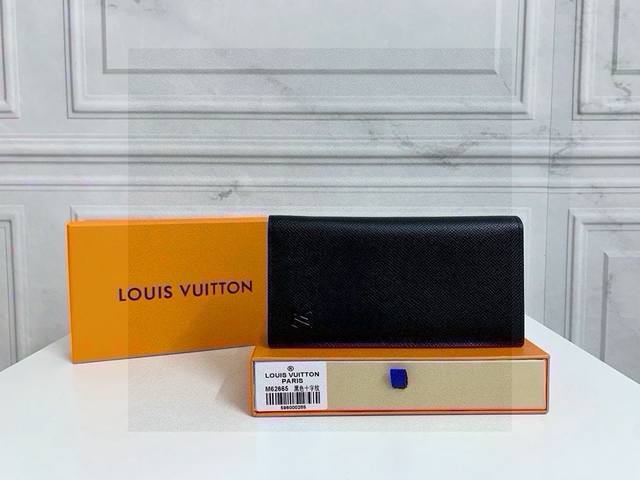 Lv Cross-grain long folding wallet Made from Monogram Eclipse canvas This wallet