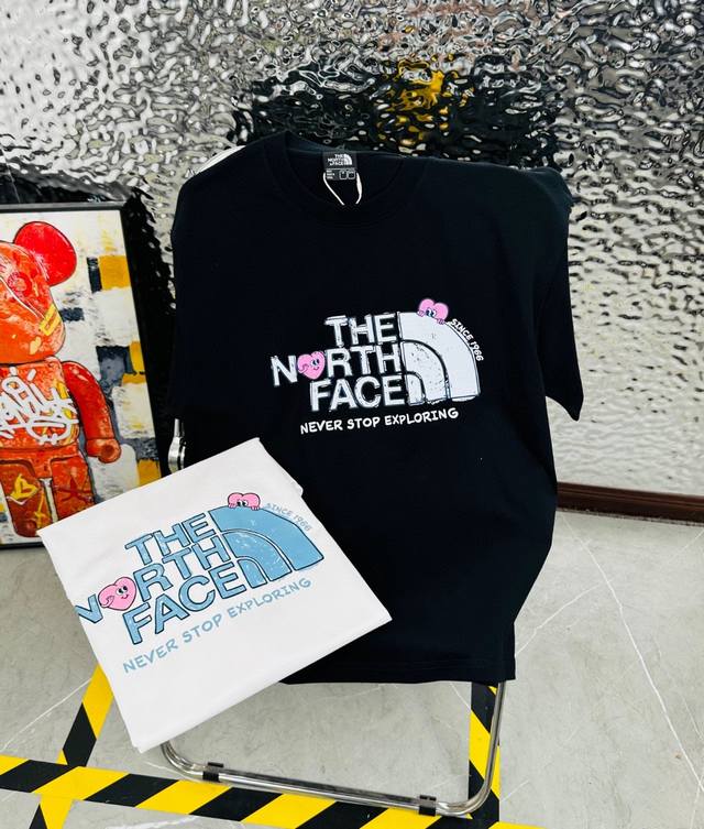 High version with chip The North Face 25 summer new print casual loose couple s