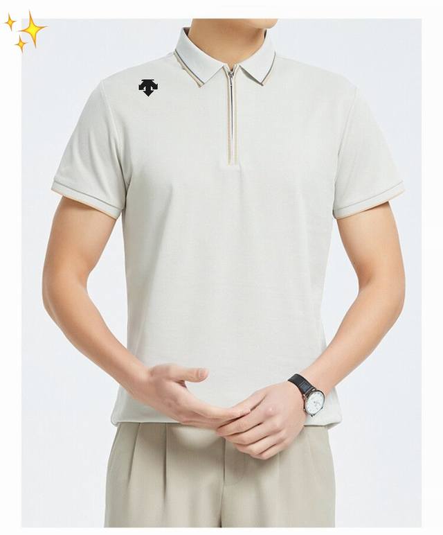 For Descente counter men and women's casual business sports tops summer lapel s